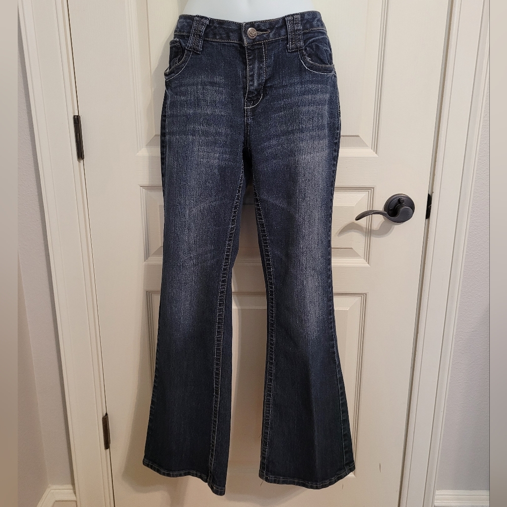 Earl Dark Wash Flare Jeans, Blue, Sz 10, EUC